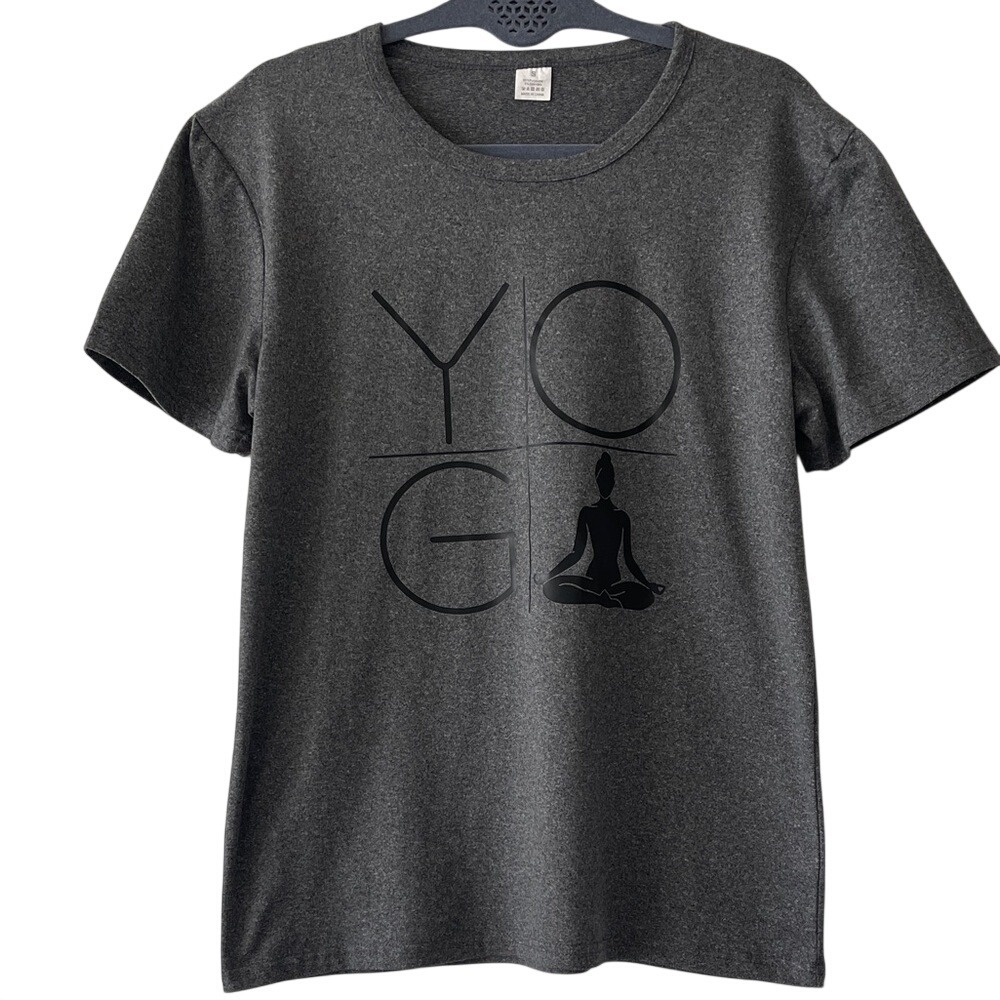 Gray Yoga Soft Graphic T-Shirt Small‎